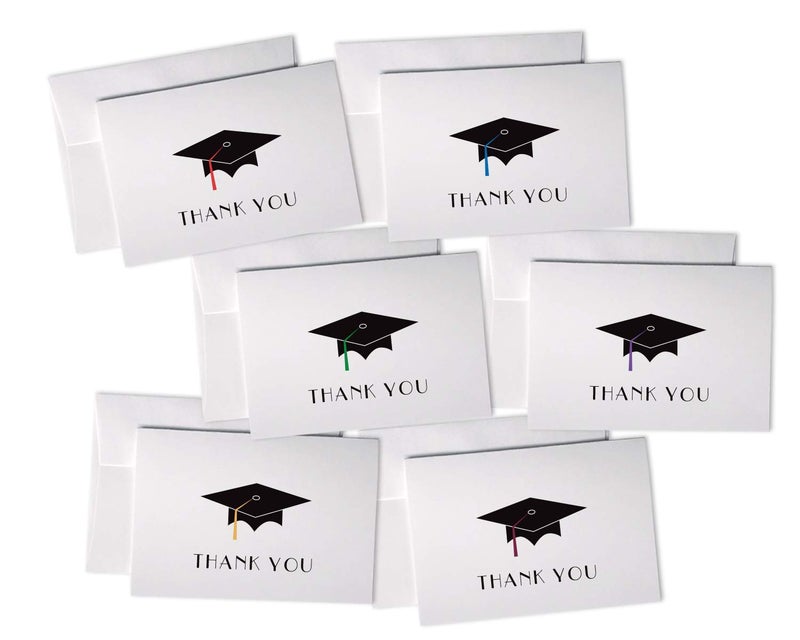 Black Tabby Studio Wildvalley Design Graduation Cap Thank You Cards - 24 Cards & Envelopes - Image 1